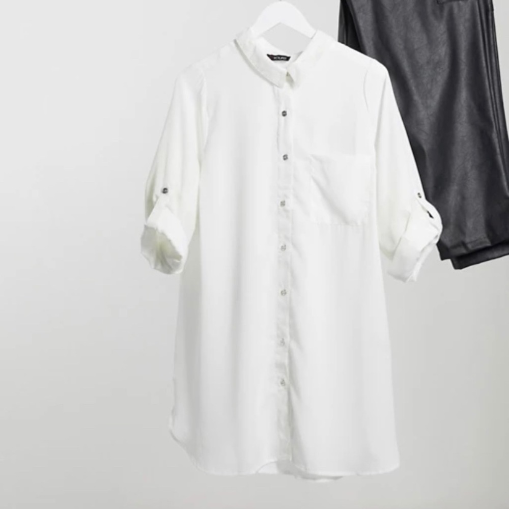 Yours Boyfriend Shirt in White NWT